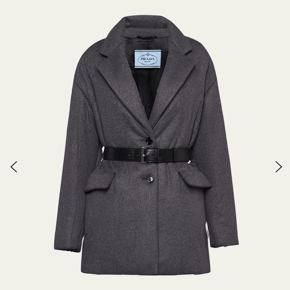 PRADA**Women's Cashmere Oversized Gray Belted Coat***US 0, 4 $4400 NWT - Picture 5 of 16